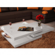 Mesa de centro de 3 niveles blanco con brillo Vida XL