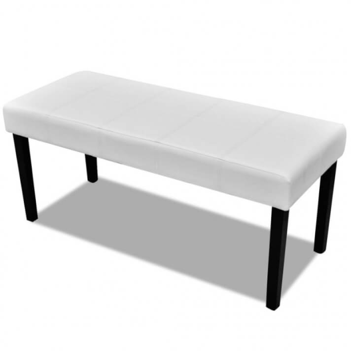 Banqueta blanca de cuero artificial Vida XL