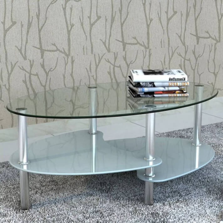 Mesa de centro de vidrio con dise&ntilde;o exclusivo blanca Vida XL