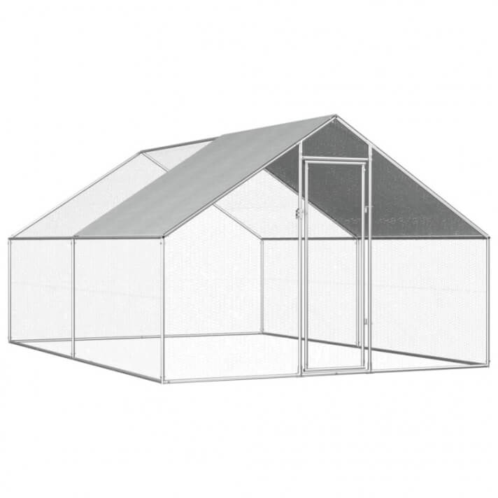 Jaula gallinero de exterior de acero galvanizado 2,75x4x2 m Vida XL