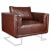 Sillón con patas cromadas y cuero artificial marrón Vida XL