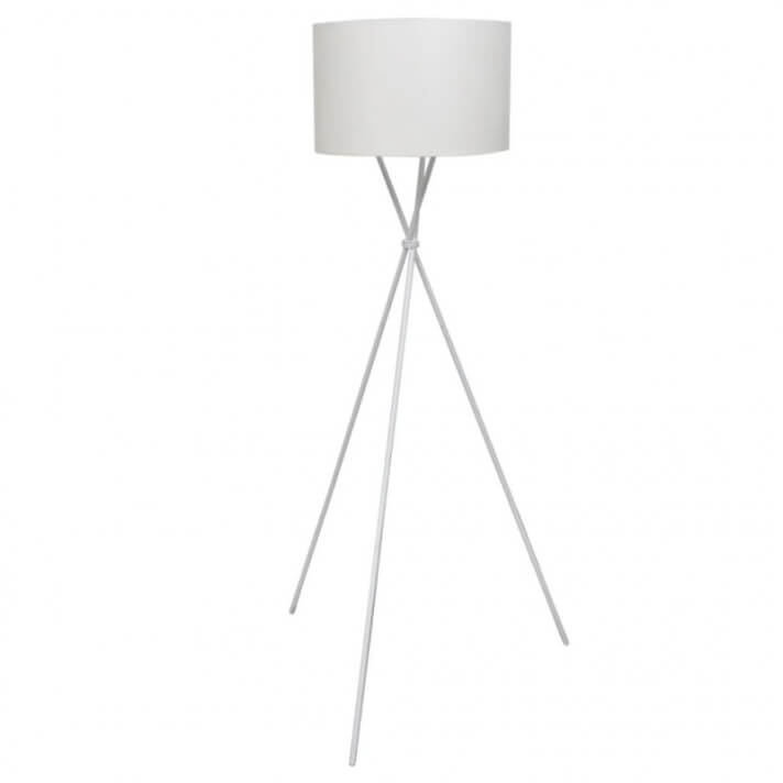 L&aacute;mpara de pie con pantalla y soporte blanco Vida XL