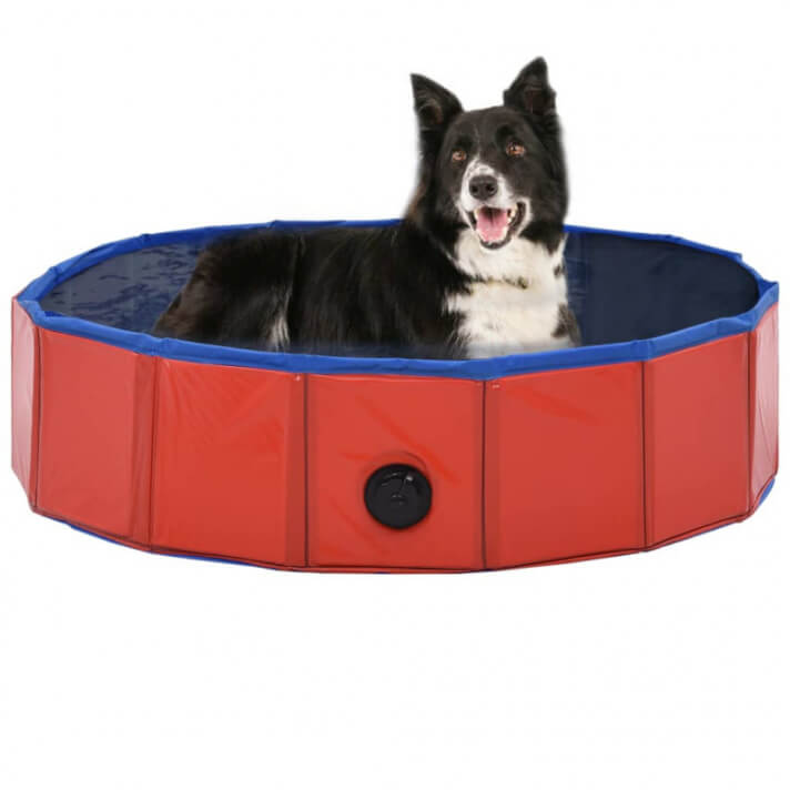 Piscina para perros plegable PVC rojo 80x20 cm Vida XL