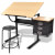 Escritorio inclinable con tablero de dibujo y taburete mesa de dibujo Vida XL