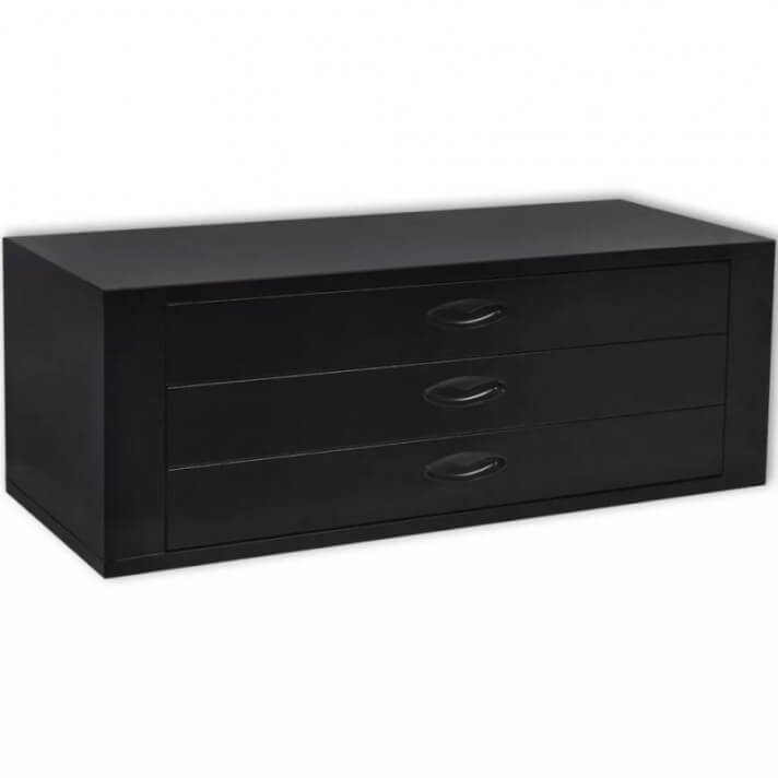 Caj&oacute;n de herramientas de metal con 3 cajones negro Vida XL