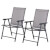 Juego de 2 sillas plegables gris Outsunny