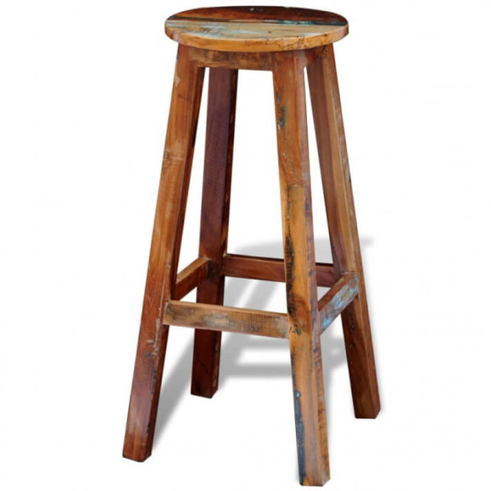 Taburete de cocina de madera maciza reciclada Vida XL
