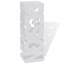 Paragüero cuadrado blanco de acero, 48.5cm, guarda bastones Vida XL