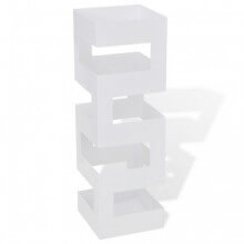 Paragüero cuadrado soporte de bastones acero blanco 48,5cm Vida XL