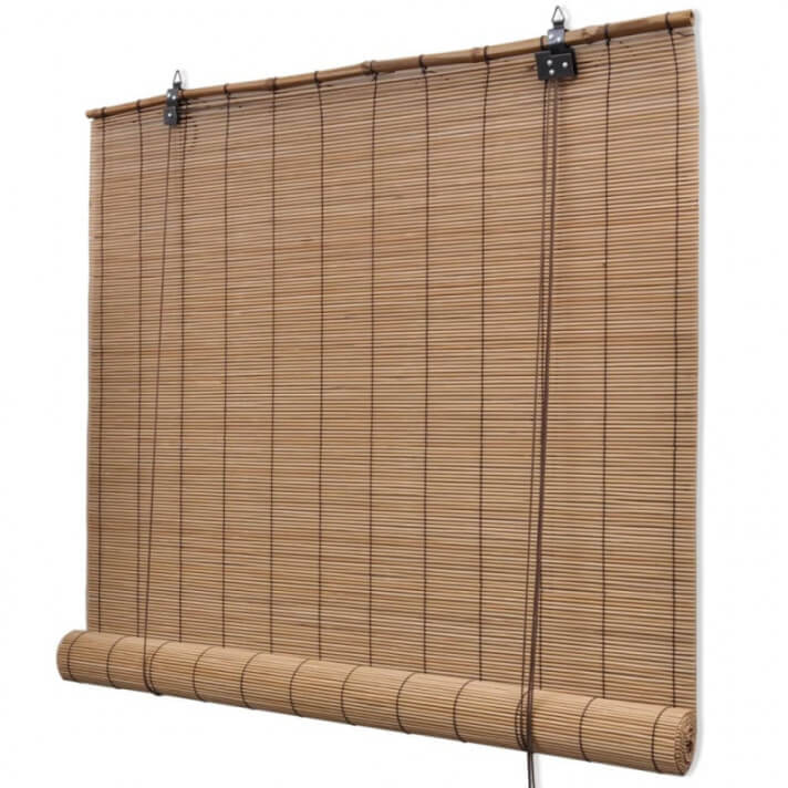 Persianas enrollables de bamb&uacute;marr&oacute;n 120x220cm Vida XL