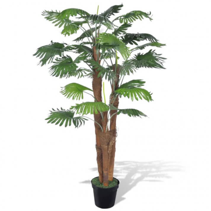 Palmera Fan artificial con aspecto natural enmaceta, 180cm Vida XL