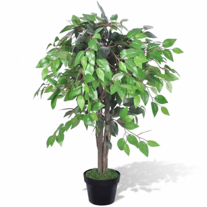 Planta artificial &aacute;rbol ficus conmacetero 90cm Vida XL