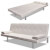 Sofá cama con dos almohadas ajustable cuero artificial crema Vida XL