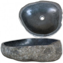 Lavabo de piedra natural ovalado 30-37cm Vida XL