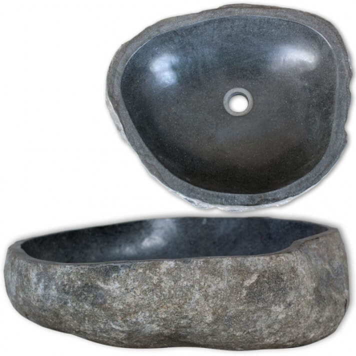 Lavabo de piedra natural ovalado 30-37cm Vida XL