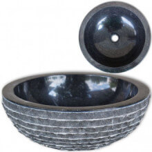 Lavabo demármol Negro 40cm Vida XL