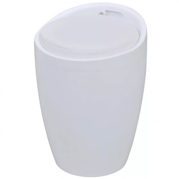 Taburete de cuero sintético blanco Vida XL