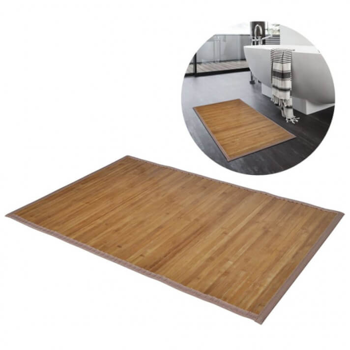 Alfombrilla de baño de bambú 60 x 90cmmarrón Vida XL