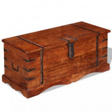 Baúl de almacenamiento de madera maciza Vida XL