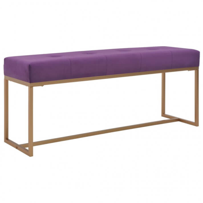 Banco 120cm terciopelomorado Vida XL