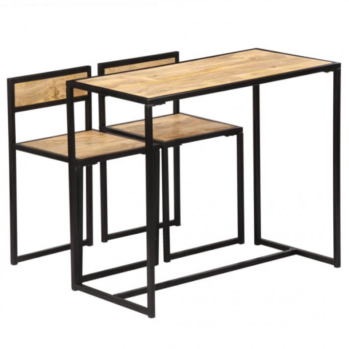 Conjunto de comedor de 3 piezasmaderamaciza demango Vida XL