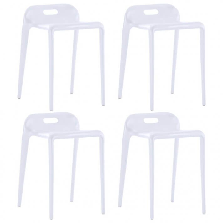 Taburetes apilables 4 unidades pl&aacute;stico blanco Vida XL