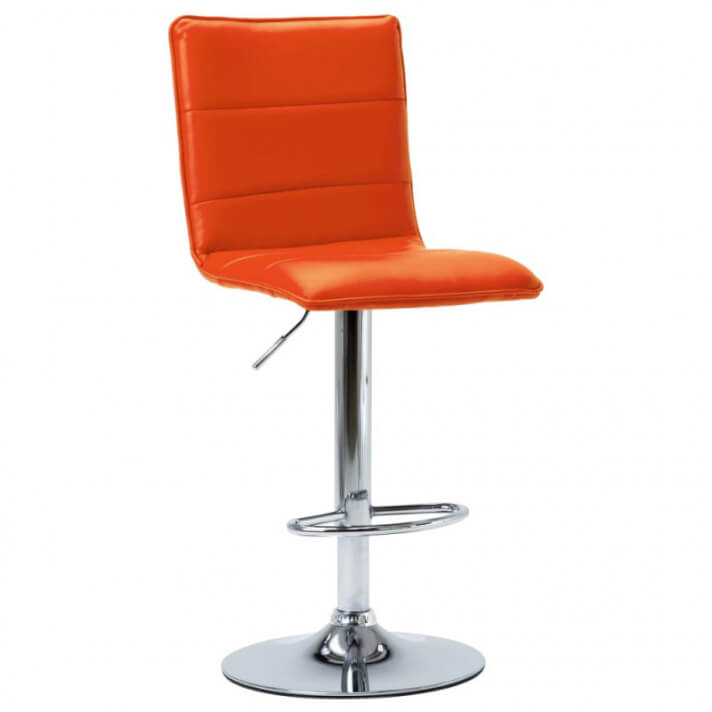 Taburete de cocina cuero sint&eacute;tico naranja Vida XL