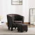 Sillón con diseño de cubo con reposapiés cuero sintéticomarrón Vida XL