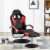 Silla de oficina reclinable con reposapiés cuero sintético rojo Vida XL