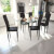 6 sillas negras comedor Slim Linemesa de vidrio transparente Vida XL