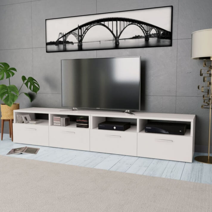 Mueble de salón para la TV de aglomerado 2 piezas blanco Vida XL