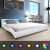 Cama con colchón viscoelástico LED cuero sintético blanca 180cm Vida XL