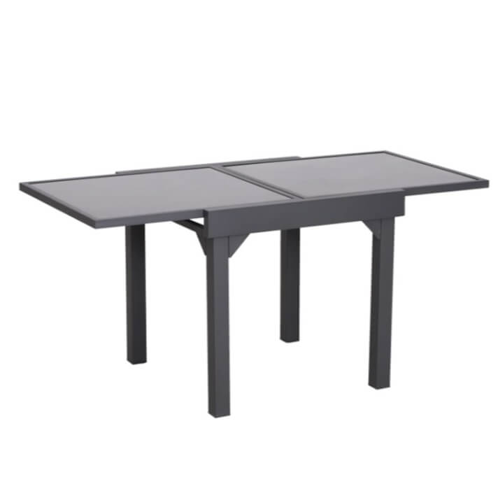 Mesa extensible de vidrio y metal Outsunny