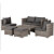 Conjunto de 8 piezas sofás mesa y reposapiés gris Outsunny