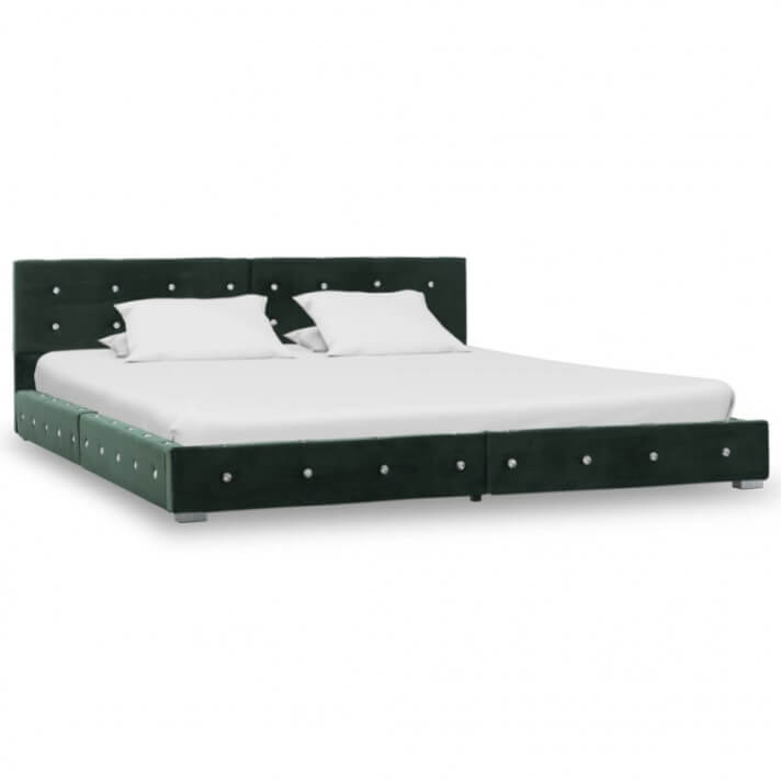 Estructura de cama de terciopelo verde 160x200 cm Vida XL