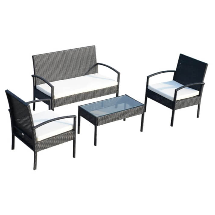 Conjunto de sillones y mesa 4 piezas Outsunny
