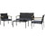 Conjunto de sillones y mesa 4 piezas gris y negro Outsunny