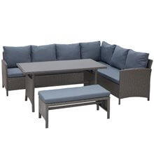 Conjunto de jardín 3 piezas gris mixto Outsunny