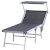 Tumbona plegable con toldo gris Outsunny