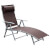 Tumbona marrón regulable con reposapiés y almohada Outsunny