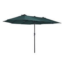 Sombrilla doble con manivela verde Outsunny