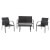 Conjunto de sillones y mesa 4 piezas negro Outsunny