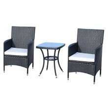 Conjunto de 2 sillas y mesa Ratán negro Outsunny