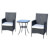 Conjunto de 2 sillas y mesa Ratán negro Outsunny