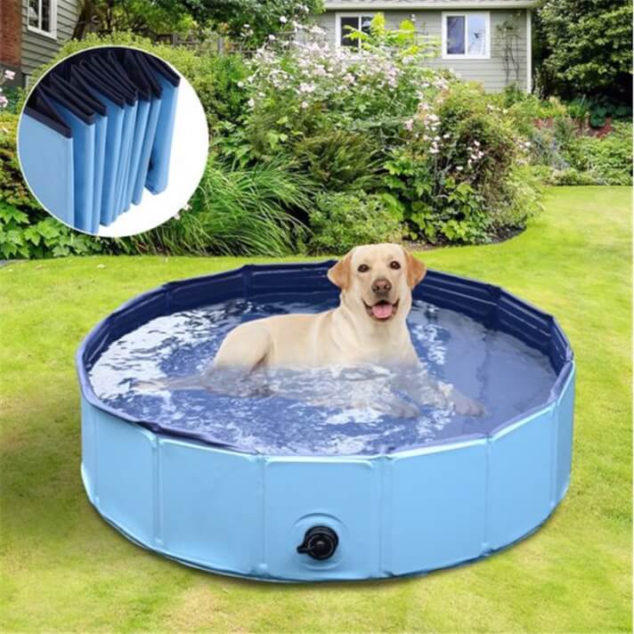 Piscina o Ba&ntilde;era para animales 120 cm AZUL Pawhut