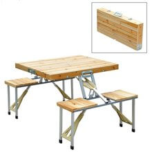 Conjunto de camping de mesa y 4 asientos Outsunny