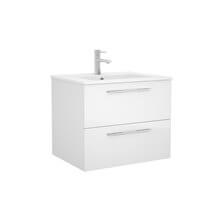 Mueble 71cm Blanco Brillo 2 cajones FUSSION CHROME SALGAR