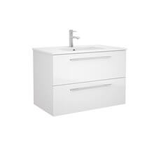 Mueble 81cm Blanco Brillo 2 cajones FUSSION CHROME SALGAR