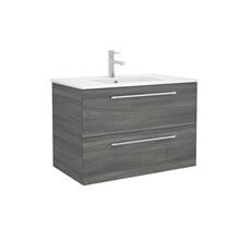 Mueble 81cm Gris Brillo 2 cajones FUSSION CHROME SALGAR