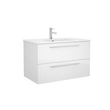 Mueble 91cm Blanco Brillo 2 cajones FUSSION CHROME SALGAR